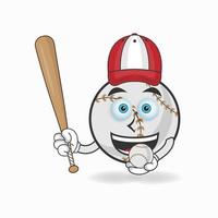 Baseball-Maskottchen-Charakter mit Baseball-Spielzeug. Vektor-Illustration vektor