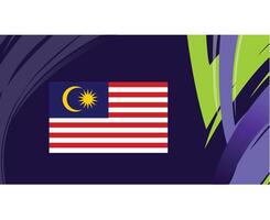 Malaysia Flagge Emblem asiatisch Nationen 2023 Teams Länder asiatisch Fußball Symbol Logo Design Vektor Illustration