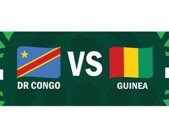 dr kongo och guinea match flaggor band afrikansk nationer 2023 emblem lag länder afrikansk fotboll symbol logotyp design vektor illustration