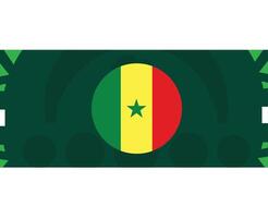 Senegal Flagge Emblem afrikanisch Nationen 2023 Teams Länder afrikanisch Fußball Symbol Logo Design Vektor Illustration