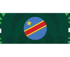 dr kongo flagga emblem afrikansk nationer 2023 lag länder afrikansk fotboll symbol logotyp design vektor illustration