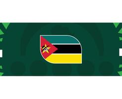 Mozambique Emblem Flagge afrikanisch Nationen 2023 Teams Länder afrikanisch Fußball Symbol Logo Design Vektor Illustration