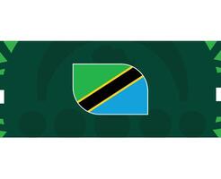 Tansania Emblem Flagge afrikanisch Nationen 2023 Teams Länder afrikanisch Fußball Symbol Logo Design Vektor Illustration