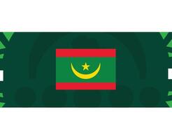 mauretanien flagga afrikansk nationer 2023 lag länder afrikansk fotboll symbol logotyp design vektor illustration