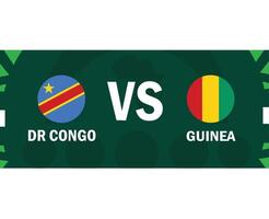 dr kongo och guinea flaggor match emblem afrikansk nationer 2023 lag länder afrikansk fotboll symbol logotyp design vektor illustration