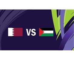 Katar und Palästina Spiel Flaggen asiatisch Nationen 2023 Embleme Teams Länder asiatisch Fußball Symbol Logo Design Vektor Illustration