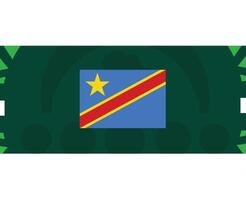 dr kongo flagga afrikansk nationer 2023 lag länder afrikansk fotboll symbol logotyp design vektor illustration
