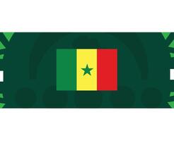 Senegal Flagge afrikanisch Nationen 2023 Teams Länder afrikanisch Fußball Symbol Logo Design Vektor Illustration