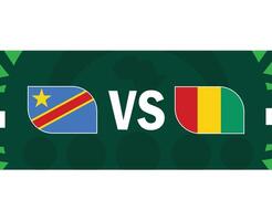 dr kongo och guinea match flaggor afrikansk nationer 2023 emblem lag länder afrikansk fotboll symbol logotyp design vektor illustration