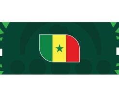 senegal emblem flagga afrikansk nationer 2023 lag länder afrikansk fotboll symbol logotyp design vektor illustration