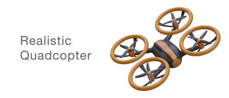 realistisk quadcopter, topp se. flygande fordon för övervakning, antenn agro spaning vektor