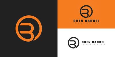 abstrakt första brev ob eller bo i orange Färg presenteras med flera olika bakgrund färger. de logotyp är lämplig för fysisk kondition logotyp design inspiration mall vektor