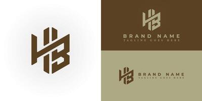 abstrakt Hexagon Initiale Brief hb oder bh Logo Design Vektor Illustration im braun Farbe isoliert auf ein Weiß Hintergrund. abstrakt Brief hb Logo angewendet zum echt Nachlass und Hypothek Unternehmen Logo Design