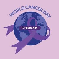 Welt Krebs Tag ist beobachtete jeder Jahr auf Februar 4, zu erziehen Bewusstsein von Krebs und zu ermutigen es ist Verhütung, Erkennung, und Behandlung. Vektor Illustration
