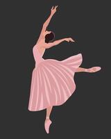 elegant Ballerina, Frau Tänzer im ein fliegend Pose. Illustration, Vektor