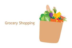 Lebensmittelgeschäft Einkaufen online und Lieferung Bedienung Vektor Illustration