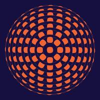 Orange Textur mit visuell bewirken im Kreis Blau Hintergrund, Design im Vektor
