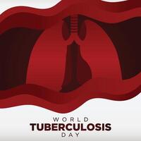 Hintergrund Welt Tuberkulose Tag Papier Schnitt Design Stil vektor