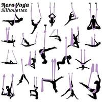Aero Yoga Sport Silhouette Sammlung vektor