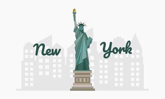 de staty av frihet platt illustration. ny york stad. vektor illustration.