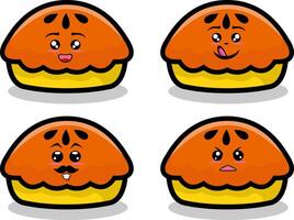 samling av söt uttryckssymbol emoji. klotter tecknad serie vektor