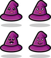 Sammlung von süß Emoticon Emoji. Gekritzel Karikatur vektor