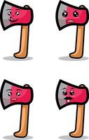 samling av söt uttryckssymbol emoji. klotter tecknad serie vektor