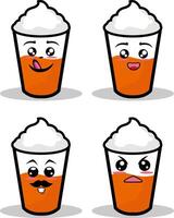 Sammlung von süß Emoticon Emoji. Gekritzel Karikatur vektor