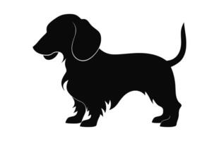 en tax hund svart silhuett vektor isolerat på en vit bakgrund