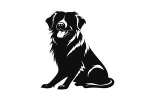 en hund svart silhuett vektor isolerat på en vit bakgrund