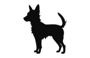 portugisiska podengo hund svart silhuett vektor isolerat på en vit bakgrund