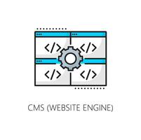 Webseite Motor. cms Inhalt Verwaltung System Symbol vektor