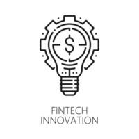 Fintech Innovation, Anfang Idee dünn Linie Symbol vektor