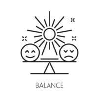 Gleichgewicht, psychologisch und mental Gesundheit Linie Symbol vektor