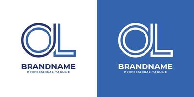 brev ol linje monogram logotyp, lämplig för företag med ol eller lo initialer vektor