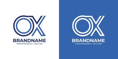 Briefe Ochse Linie Monogramm Logo, geeignet zum Geschäft mit Ochse oder xo Initialen vektor