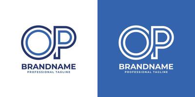Briefe op Linie Monogramm Logo, geeignet zum Geschäft mit op oder po Initialen vektor