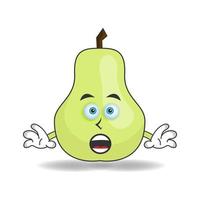 Guave-Maskottchen-Charakter mit schockiertem Ausdruck. Vektor-Illustration vektor