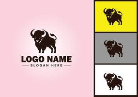 bison logotyp vektor konst ikon grafik för företag varumärke ikon bison logotyp mall