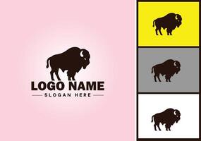 bison logotyp vektor konst ikon grafik för företag varumärke ikon bison logotyp mall