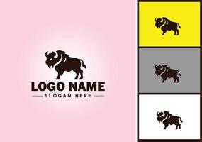 bison logotyp vektor konst ikon grafik för företag varumärke ikon bison logotyp mall