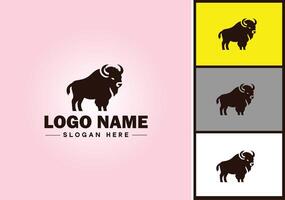 bison logotyp vektor konst ikon grafik för företag varumärke ikon bison logotyp mall