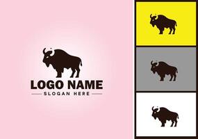 bison logotyp vektor konst ikon grafik för företag varumärke ikon bison logotyp mall