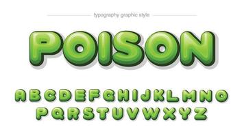 grön rundad 3d tecknad typografi vektor