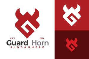 g tjur horn logotyp design vektor mall