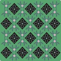 batikmönster med blommotiv. grön konsistens. modernt prydnadsmönster som kan appliceras på alla tyger. vektor mall