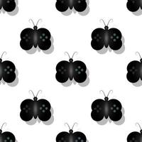 Schwarzer Schmetterling Design Illustration Vektor Kombinationsspiel Symbol. weißer Hintergrund. nahtlose Musterdesigns für Tapeten, Kulissen, Cover, Scherenschnitt, Aufkleber und Drucke auf Stoff.