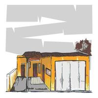 Vorort- Haus Illustration im das Stadtrand von Solo, zentral Java, Indonesien vektor