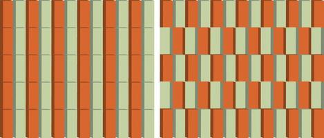 två annorlunda vektor av orange och grön Ränder mönster design, teckning mönster parang mönster tiling överlappande mönster vektor mönster Ränder vektor