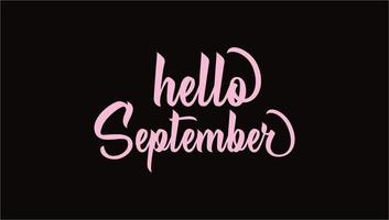 Hallo September Schriftzug Typografie Design Print vektor